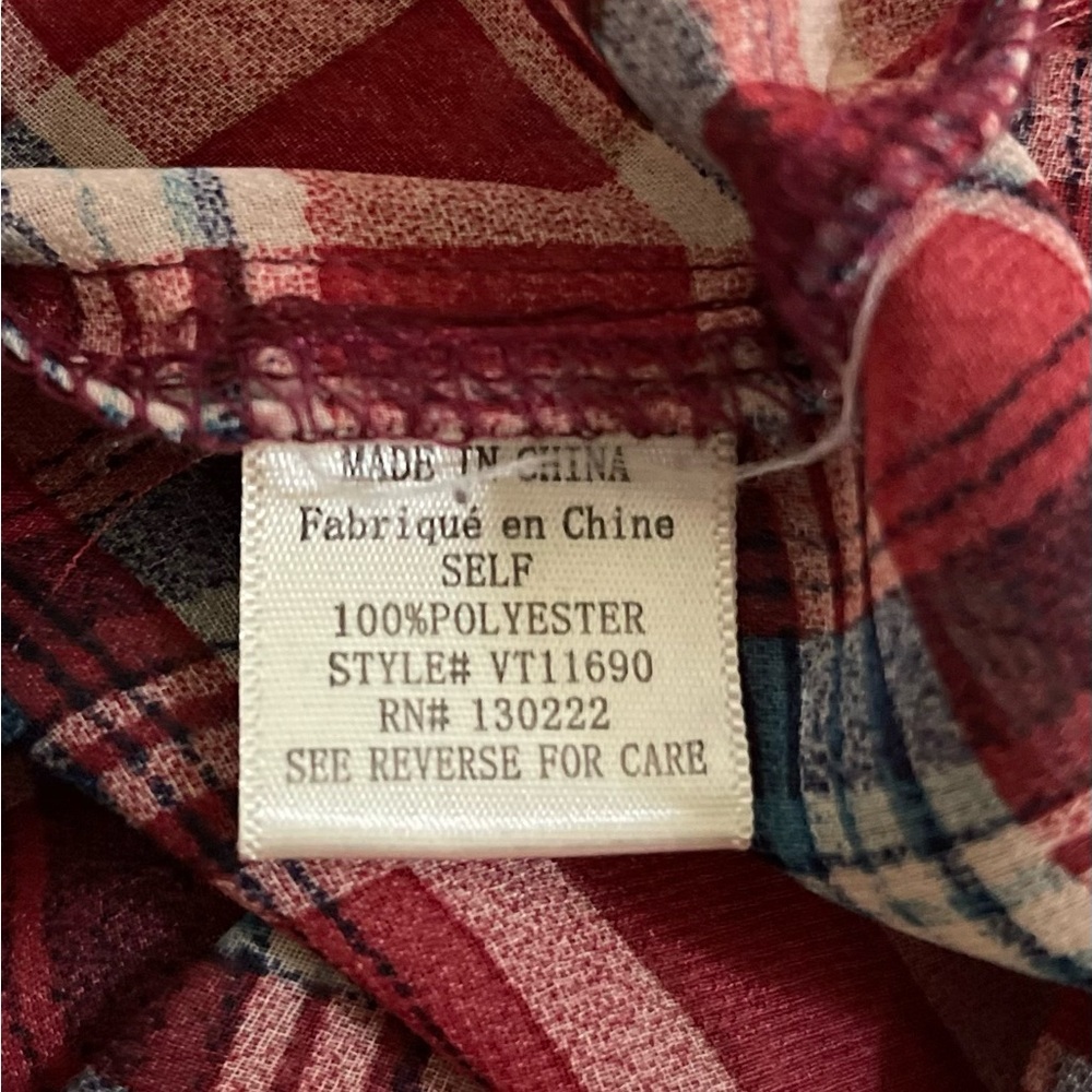 Very J Red and Blue Plaid Maxi Tunic. - Picture 7 of 7